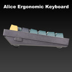 Hexgears F2 - Aluminum Custom Mechanical Keyboard, Split Alice 83 Key Layout Ergonomic Keyboard, Hot Swappable Slient Linear Switch, BT5.0/2.4GHz/USB-C, RGB Backlit with Wrist Rest for Win/Mac