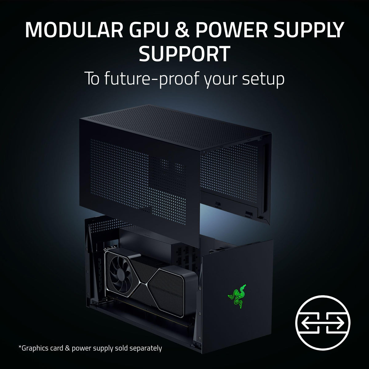 Razer Core X V2 External Graphics Enclosure (eGPU): Compatible with Windows 11 Thunderbolt 4/5 and USB 4 Laptops & Devices - 4 Slot Wide NVIDIA/AMD Graphics Cards PCIe 4.0 Support - 140W PD via USB C