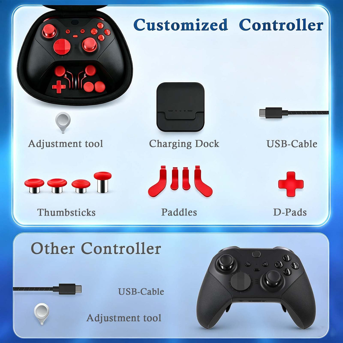 DIY Customized Model 1797 Elite Series 2 Controller - Magic Sound Red
