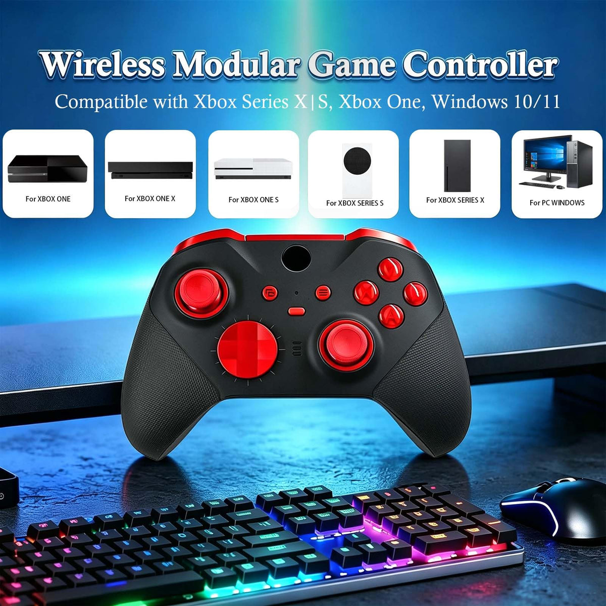 DIY Customized Model 1797 Elite Series 2 Controller - Magic Sound Red