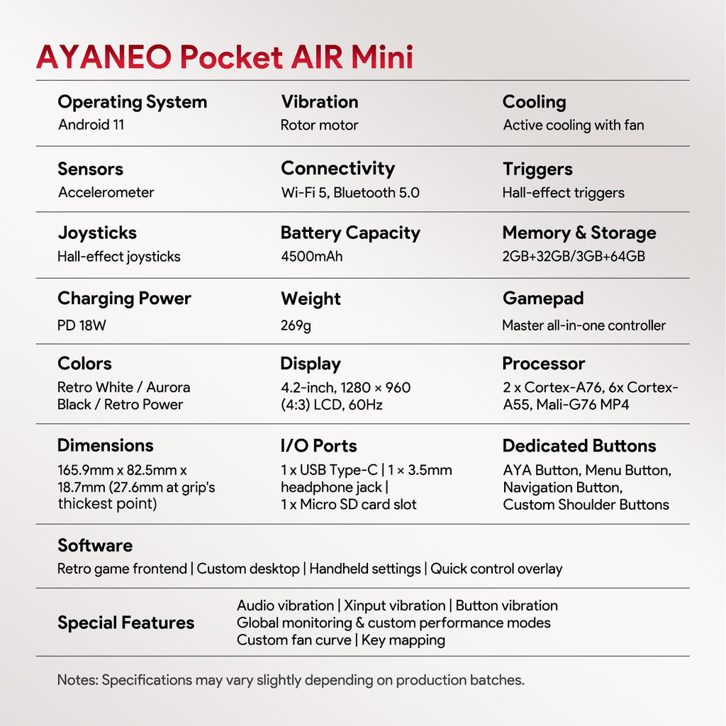 AKNES AYANEO Pocket AIR Mini Retro Handheld Game Console, 3G+64G