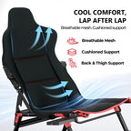 RACGTING Foldable Sim Racing Cockpit with Seat, Touring & Open-Wheel Modes