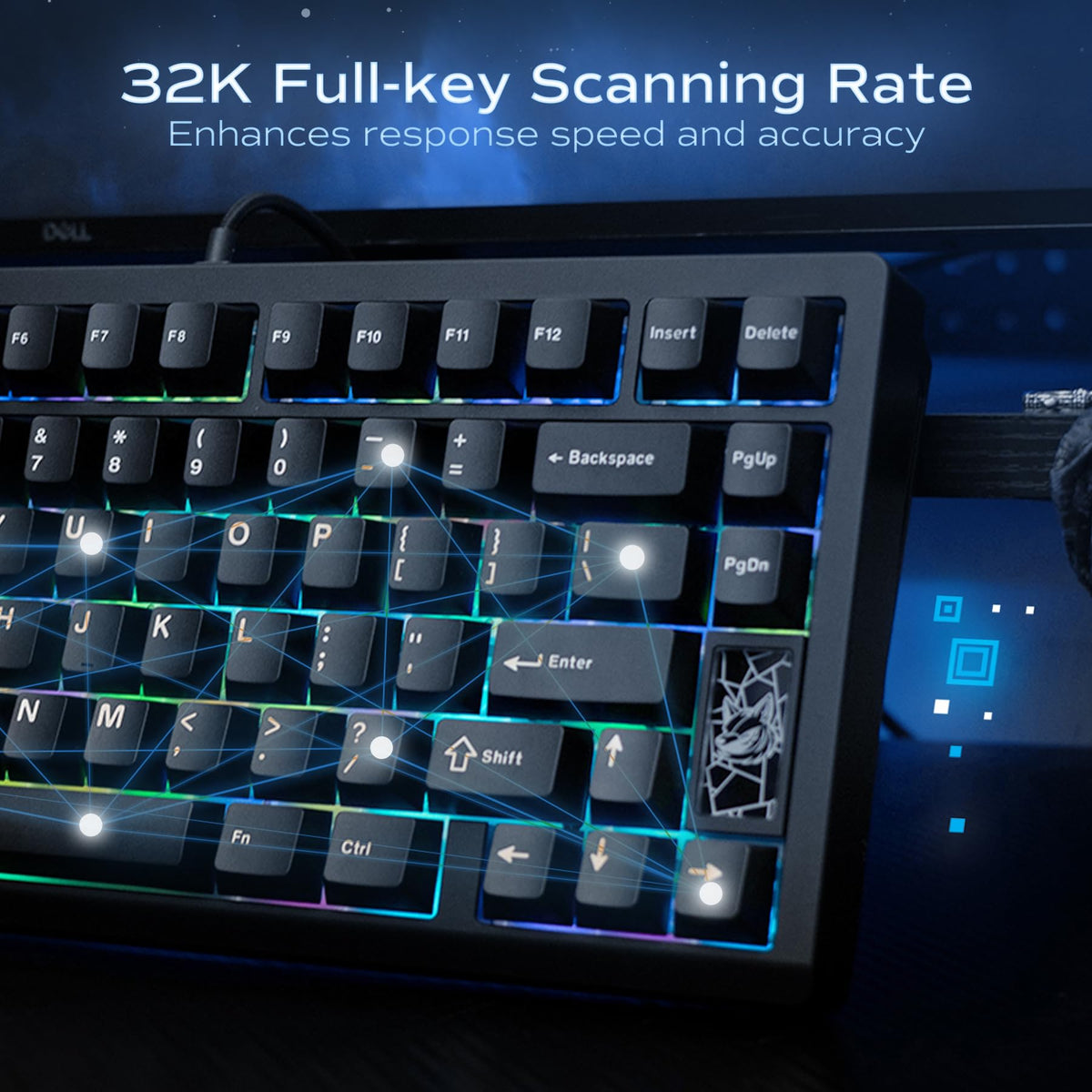 OOCTPK Mechanical Keyboard, Chilkey Slice75 HE Gaming Keyboard Wired, 75% Hall Effect Magnetic Aluminum Keyboard with WS Flux HE Clacky Switch, Rapid Trigger, 8K Polling, RGB Custom, PC/Mac Support
