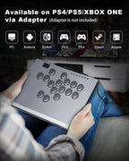 ONEED Haute42 Leverless Controller M16 Plus Grey-Aluminum Leverless Arcade Stick for PC/PS3/PS4/Switch Game,Crystal Low-Profile Switch Arcade Stick Support Hot Swap & SOCD