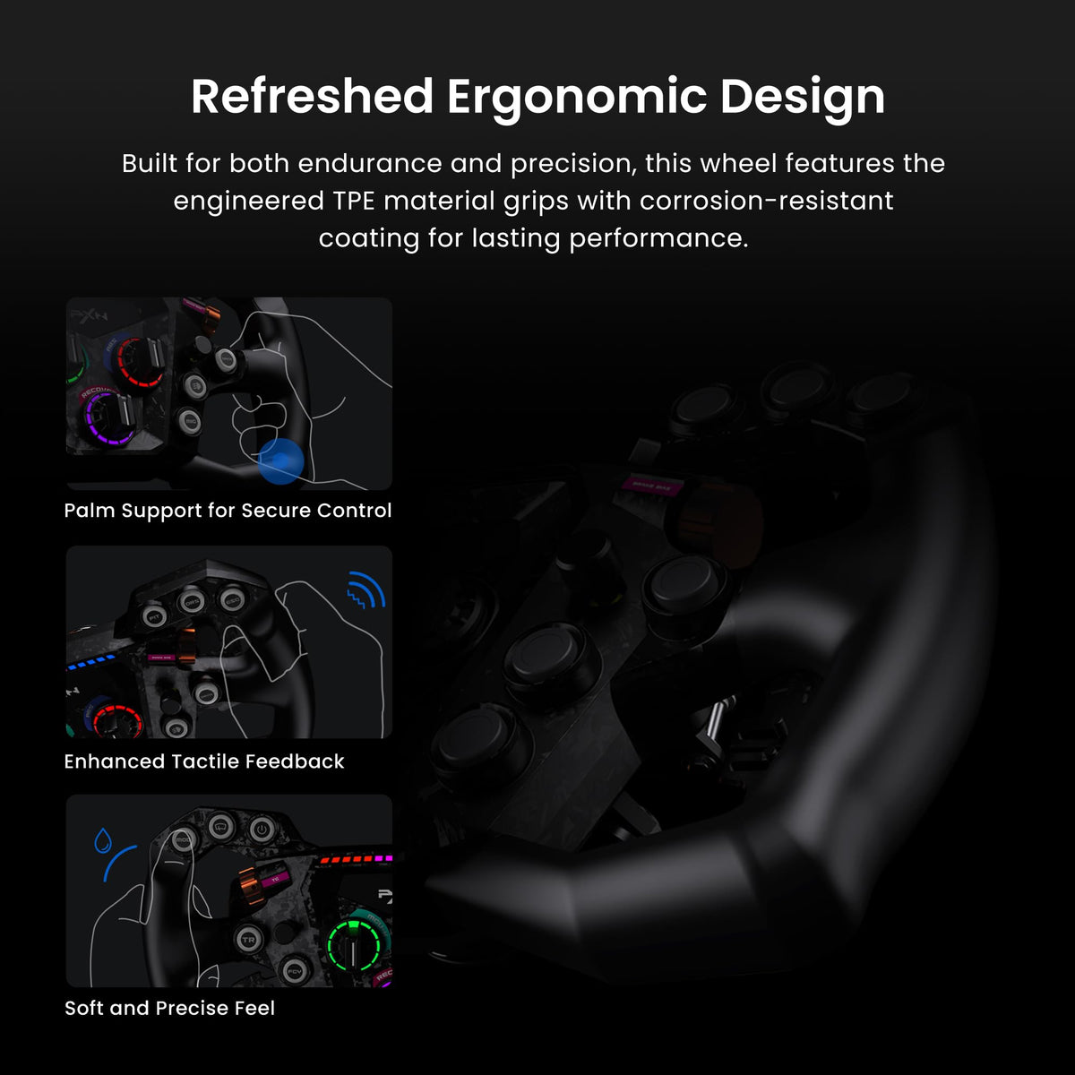PXN GT ONE Sim Racing Wheel for PC, 11.8-inch GT Steering Wheel