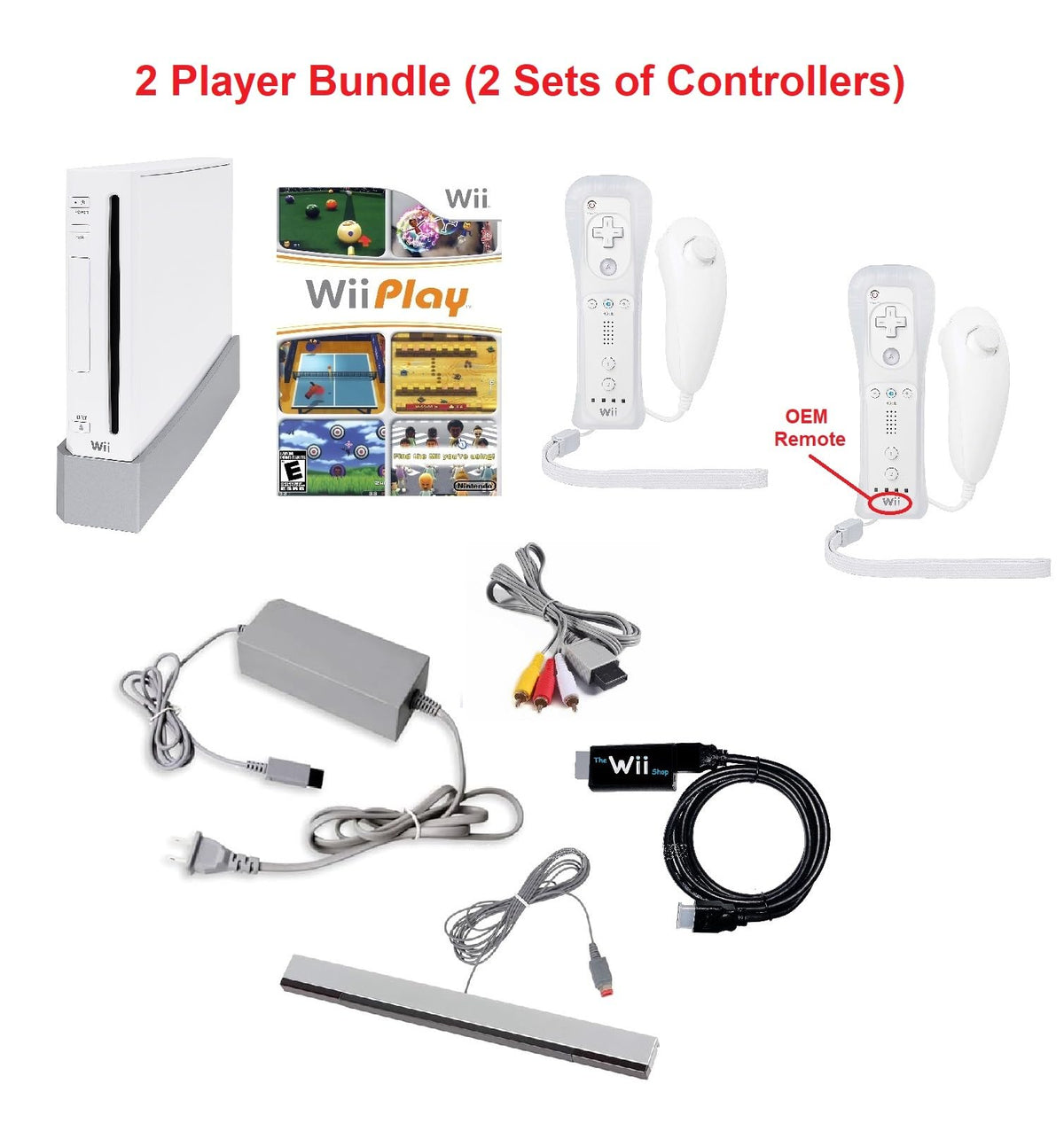 Wii Console Bundle with Wii Play Game (1 Player) -Smart TV Ready (Renewed)