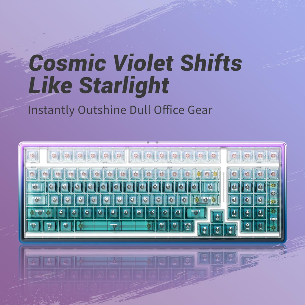 Base99 Wireless Gaming Mechanical Keyboard - Cosmic Violet