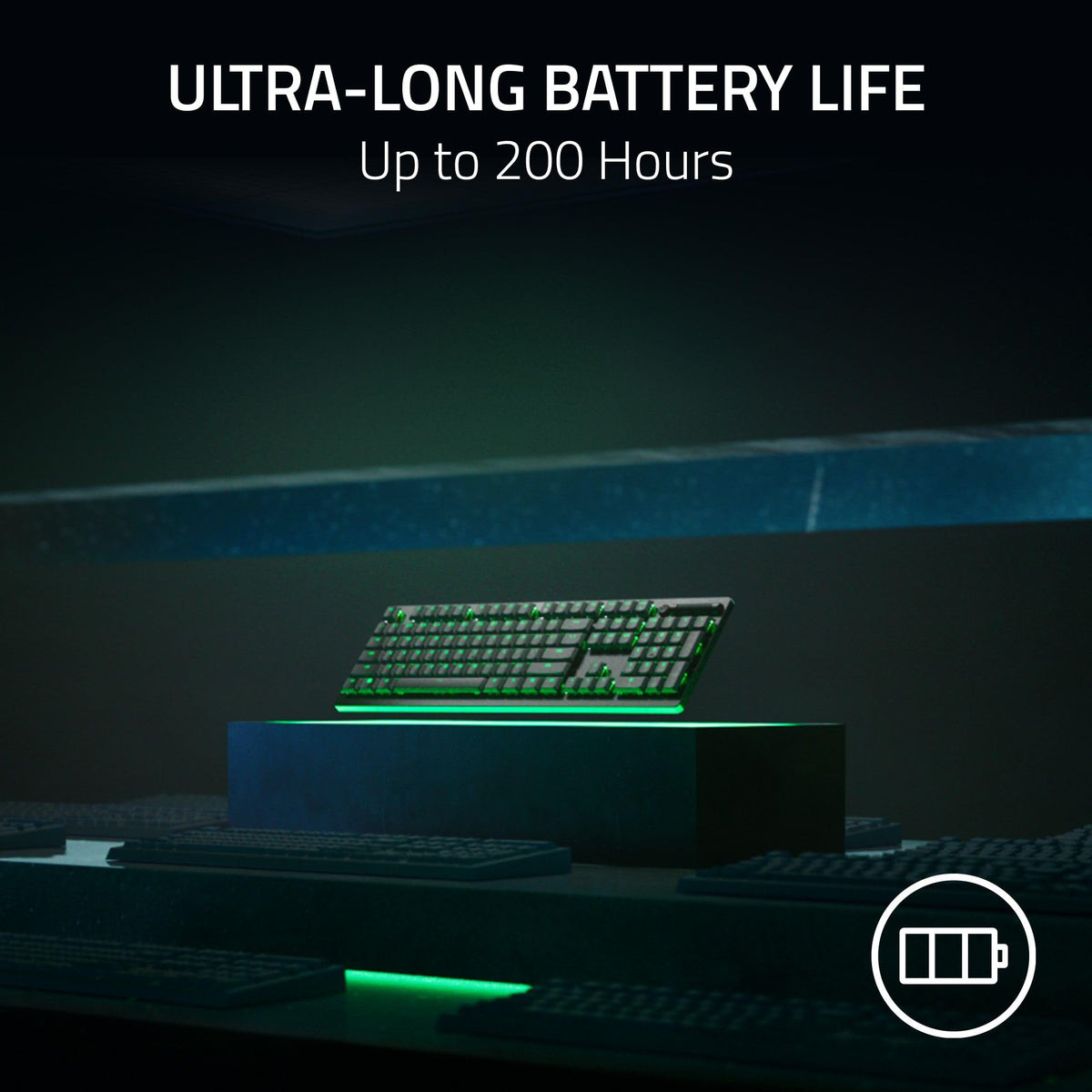 Razer DeathStalker V2 Pro Wireless Gaming Keyboard: Low Profile Optical Switches Clicky Purple - HyperSpeed Wireless & Bluetooth - Chroma RGB - Up to 200 Hr Battery - Snap Tap