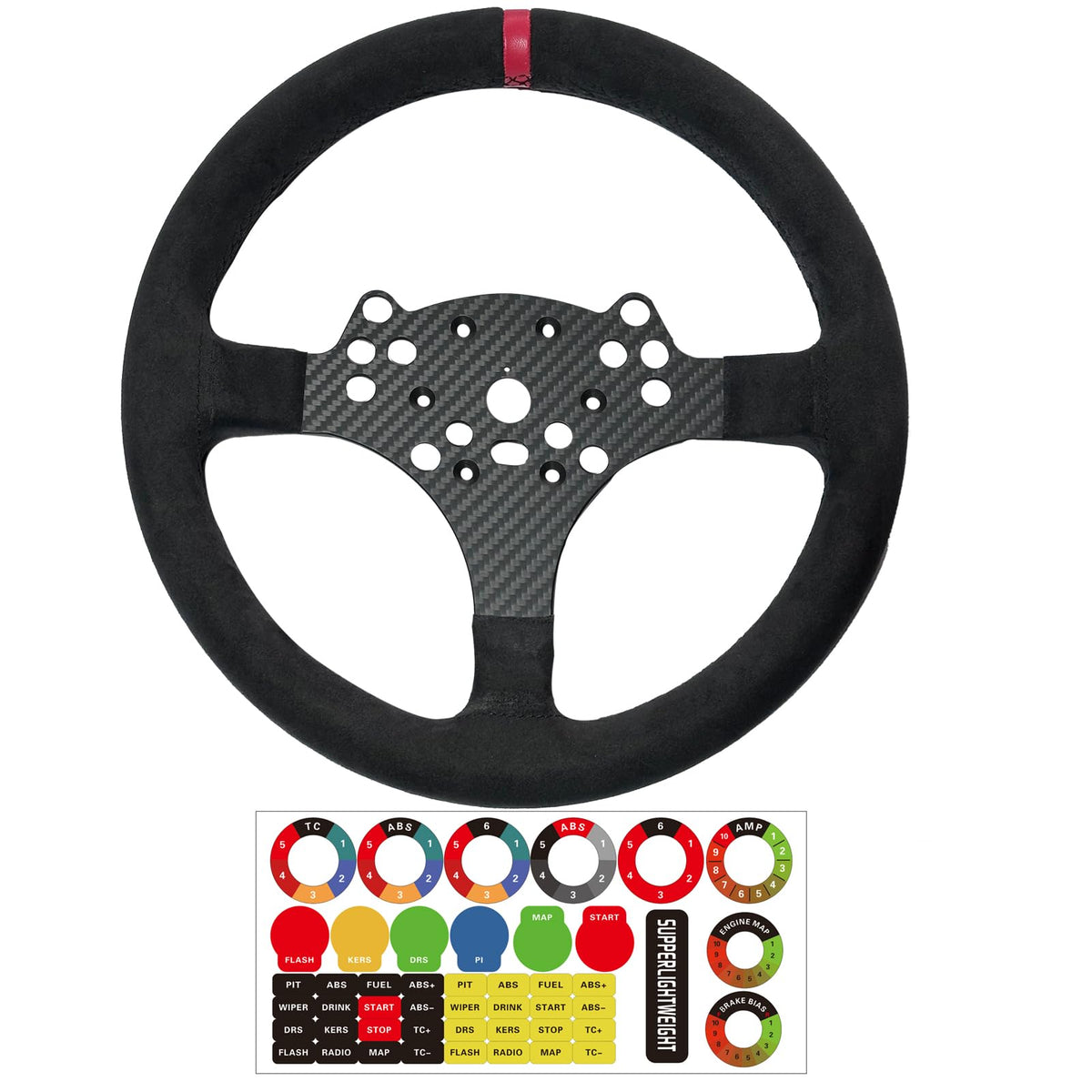 Replace 13 inch lightweight Suede/Leather Steering Wheel Replace Panel For MOZA R5/R3/ES/ESX Bundle Gaming Racing Wheel (With full Suede)