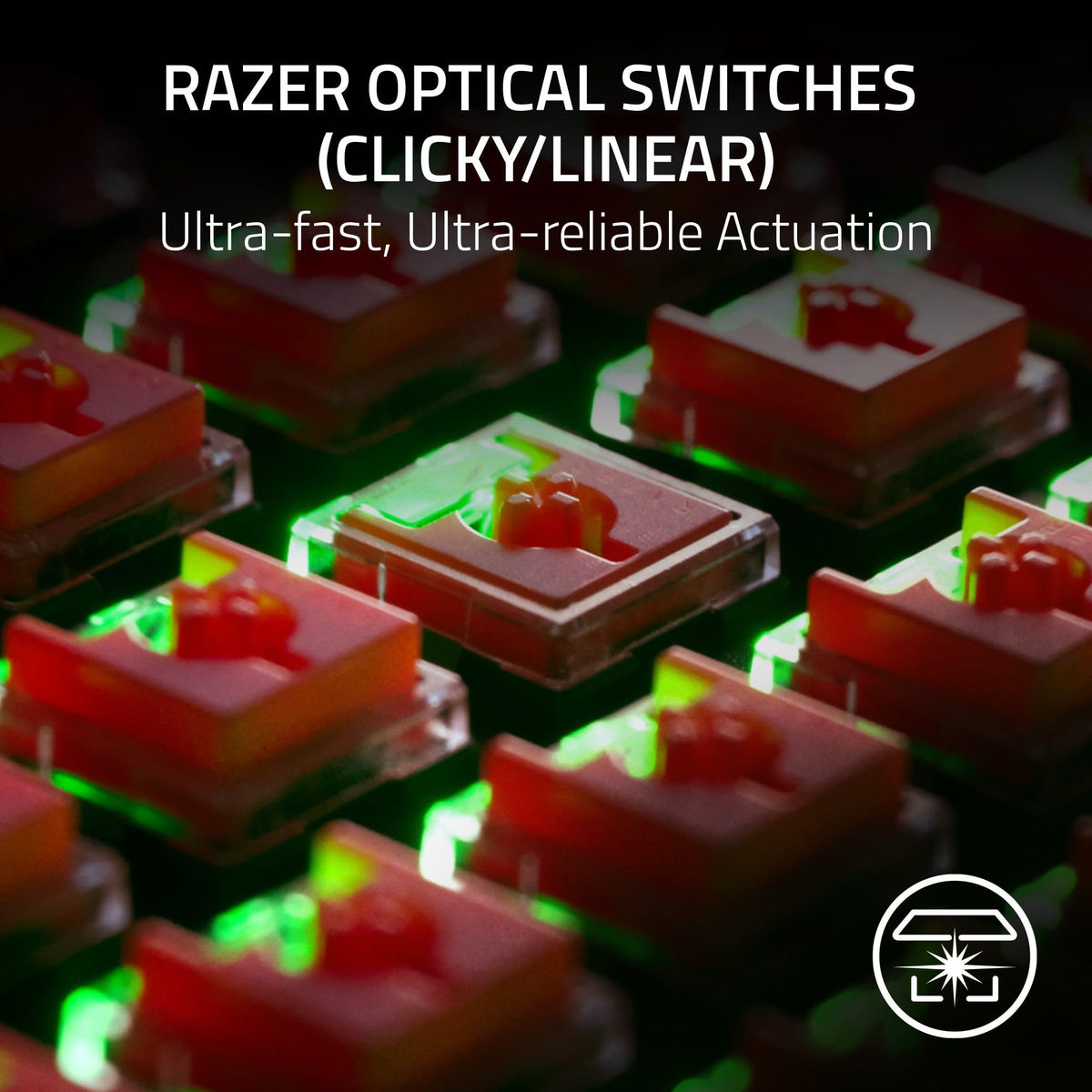 Razer DeathStalker V2 Pro Wireless Gaming Keyboard: Low Profile Optical Switches Clicky Purple - HyperSpeed Wireless & Bluetooth - Chroma RGB - Up to 200 Hr Battery - Snap Tap