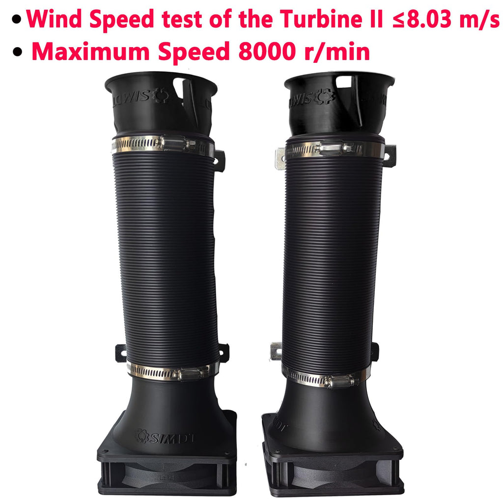 Obokidlyamor 2PCS Upgraded Turbine II Wind Sense Speed Change on Steering Wheel PC USB for Logitech G923 G920 G29 Pro RS50/fanatec/Thrustmaster Base Intake Pipe Sim Racing Wind Simulator (Black-1)
