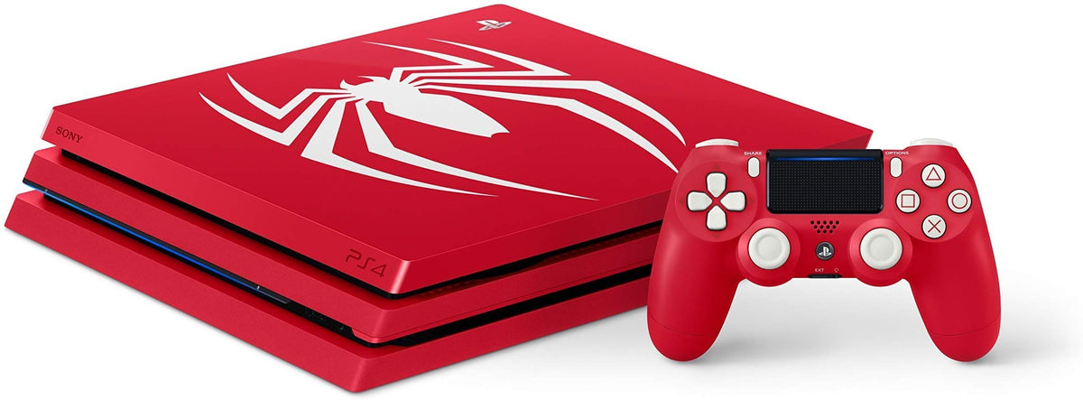 Playstation 4 Pro 1TB SSD Limited Edition Console - Marvels Spider-Man Bundle Enhanced with Fast Solid State Drive (Renewed)