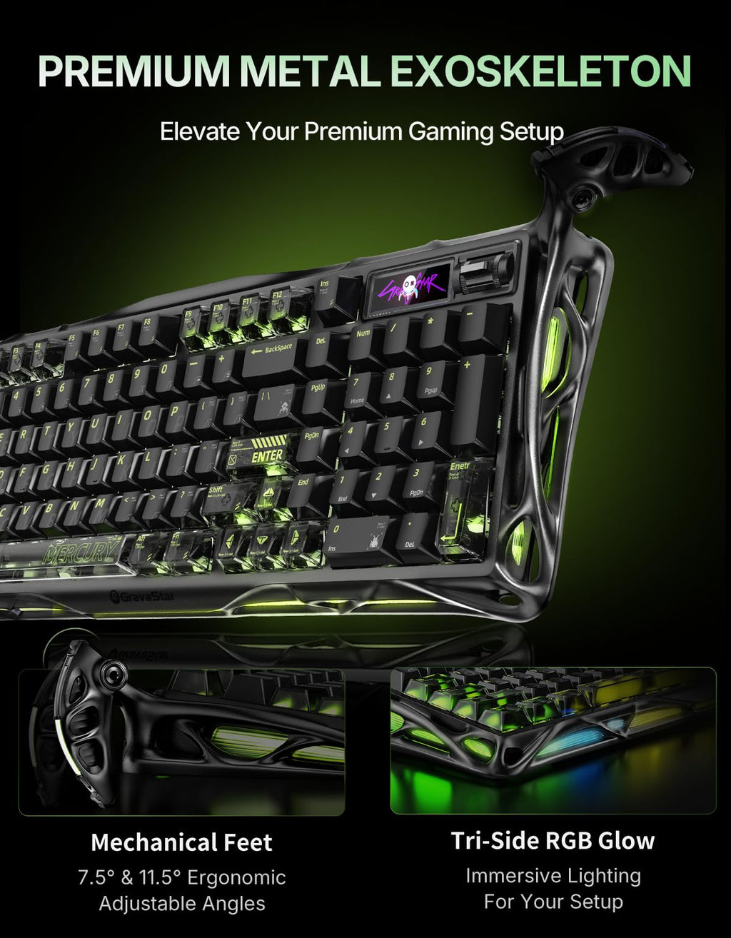 GravaStar Mercury K98 Pro 98 Keys Wireless Mechanical Gaming Keyboard