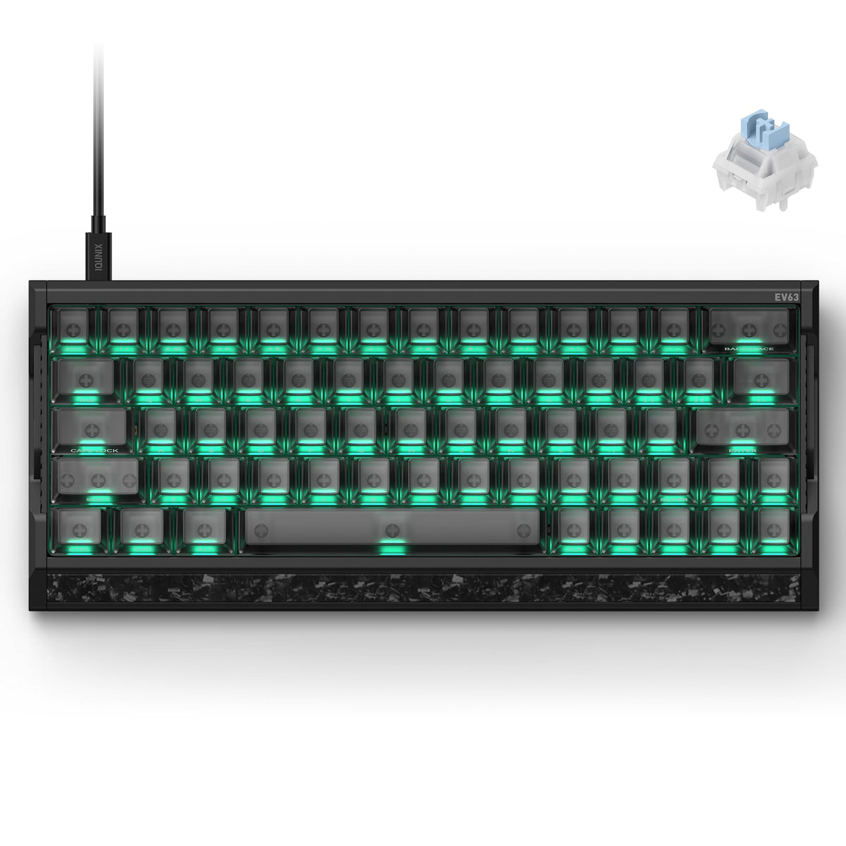 IQUNIX EV63 Hall Effect Gaming Keyboard 60% | Magnetic X Ultra Switch, 0.01mm Rapid Trigger, 0.125ms Latency, 8kHz Polling, Adjustable Actuation, CNC Aluminum for FPS(Silver Knight)