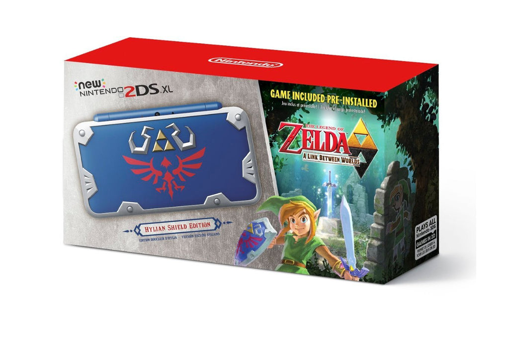 New Nintendo 2DS XL Hylian Shield Ed., w/ Legend of Zelda: A Link Between Worlds