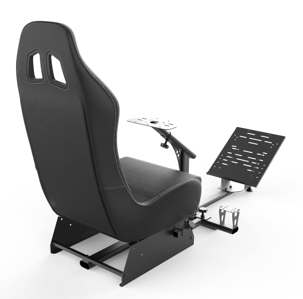Sim Racing Cockpit with Seat | Compatible with G29 G920 G923 T248X T248 T300RS TX F458 T500RS| Easy to Install Racing Wheel Stand for PS5, Xbox, PC Gaming (Black/Grey)