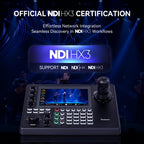 Tenveo NDI PTZ Joystick Controller, 7’’ LCD Quad-View Touchscreen, Camera Group Calling, 5 Custom Buttons, HDMI Output, Tally, Support NDI PoE VISCA Pelco-D/P, NDI|HX3 Certified, for Church Events
