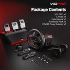 PXN V10 PRO Direct Drive Sim Racing Wheel, 3.2Nm Force Feedback Servo Motor, 270mm Detachable Wheel with 3 Hall Effect Pedals, 17 Buttons, Compatible with PC, Xbox One, Xbox Series X|S, PS4