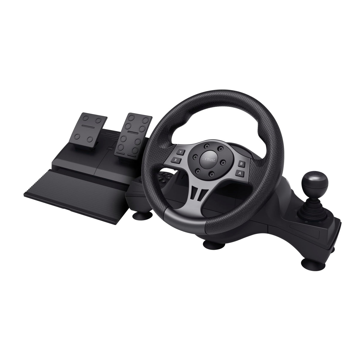 Trust GXT 289 Movi Gaming Steering Wheel PC, Xbox Series X/S, PS4, Nintendo Switch, Racing Wheel with Pedals, Shift Paddles, Vibration Feedback, Sim Racing Farming Simulator / F1 / Gran Turismo