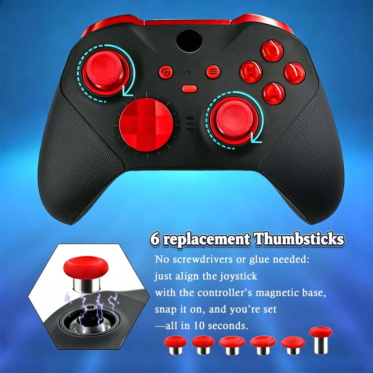 DIY Customized Model 1797 Elite Series 2 Controller - Magic Sound Red