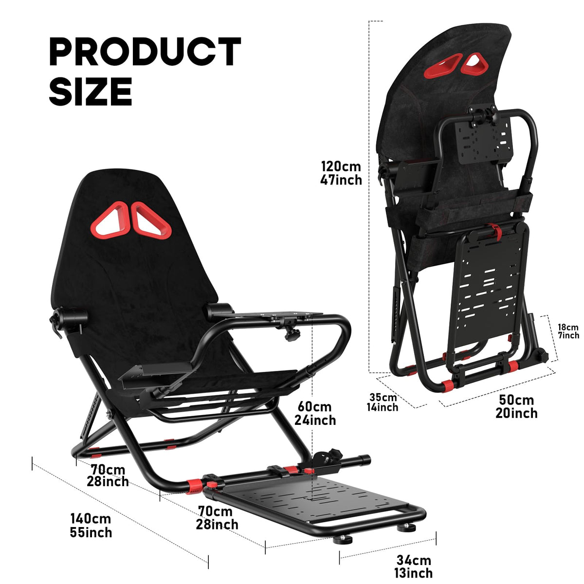 Foldable Racing Simulator Cockpit for Logitech Thrustmaster MOZA