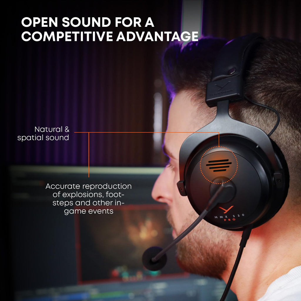 beyerdynamic MMX 330 Pro Wired Open-Back Gaming Headset, Condenser Mic