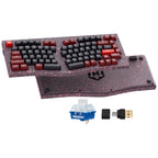 Hexgears F2 - Aluminum Custom Mechanical Keyboard, Split Alice 83 Key Layout Ergonomic Keyboard, Hot Swappable Slient Linear Switch, BT5.0/2.4GHz/USB-C, RGB Backlit with Wrist Rest for Win/Mac