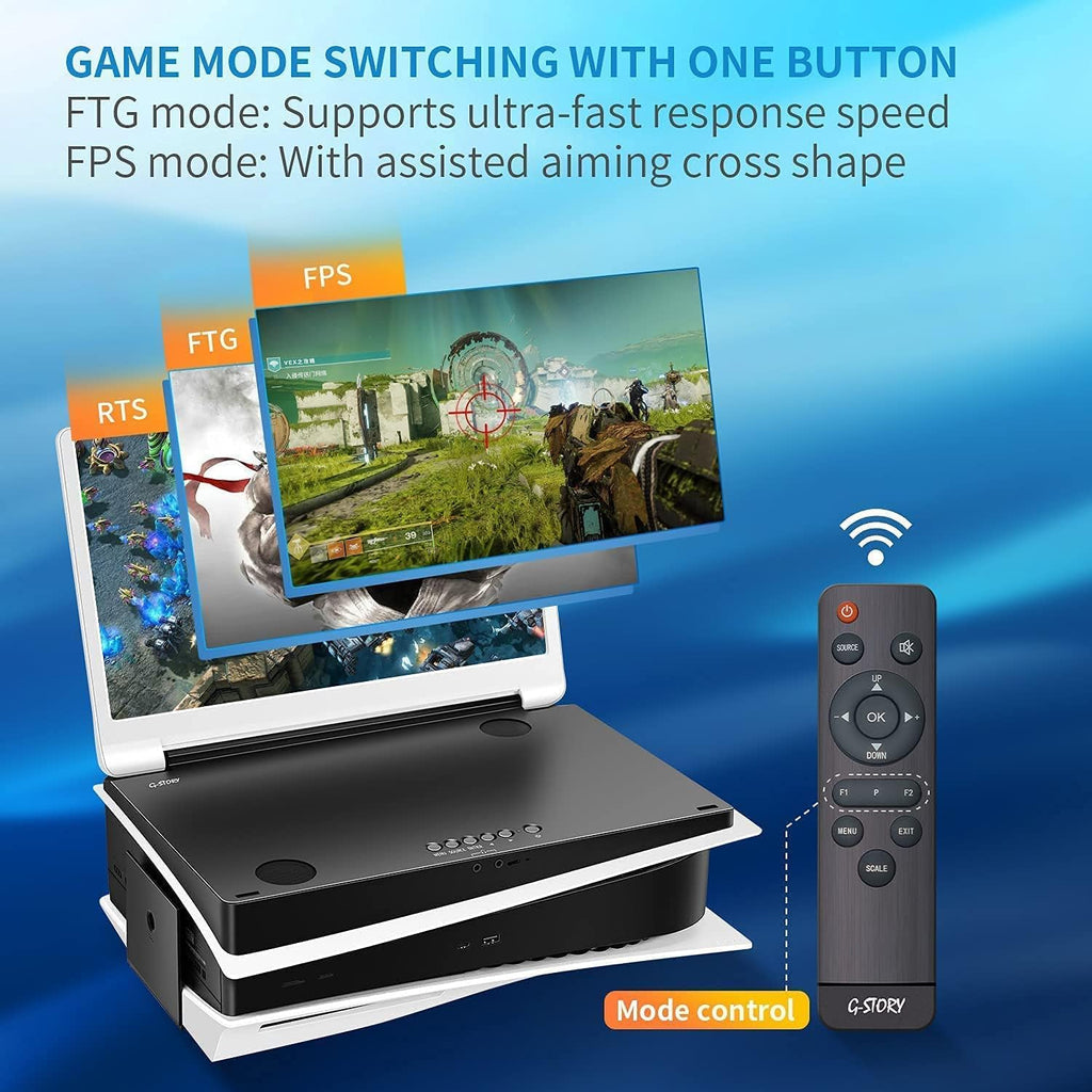 G-STORY 15.6" IPS 4K 60Hz Portable Gaming Monitor for PS5, 2 HDMI Speakers