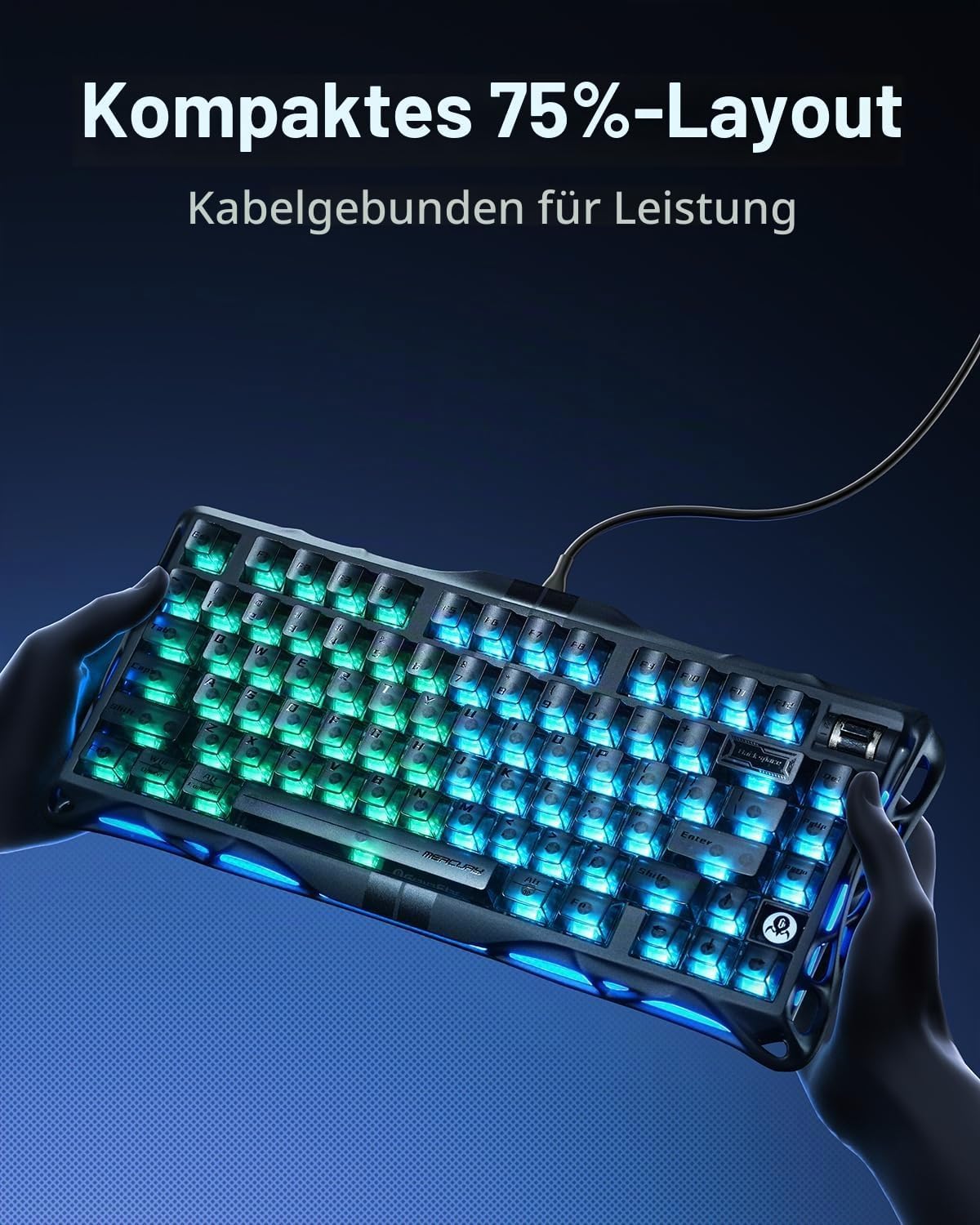 GravaStar Mercury V75 Hall Effect Gaming Keyboard, 8000Hz Polling Rate