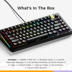GLORIOUS Gaming - GMMK 3 PRO HE: Rapid Trigger Keyboard, Hall Effect, Custom Modular Aluminum Body, 8K Polling Rate, Hotswap MX & Magnetic Switches, Modular Gasket System, ANSI 75% Tenkeyless (Black)
