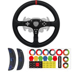 Replace 13 inch lightweight Suede/Leather Steering Wheel Replace Panel For MOZA R5/R3/ES/ESX Bundle Gaming Racing Wheel (With full Suede)
