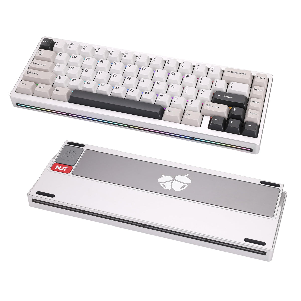 Loeskii WEIKAV 65-Key CNC Aluminum Mechanical Keyboard, Tri-Mode Wireless, Hot Swappable Linear Switch, Quick Release Structure, QMK/VIA, PBT Keycaps, Sound Dampening, NKRO, RGB, Win/Mac