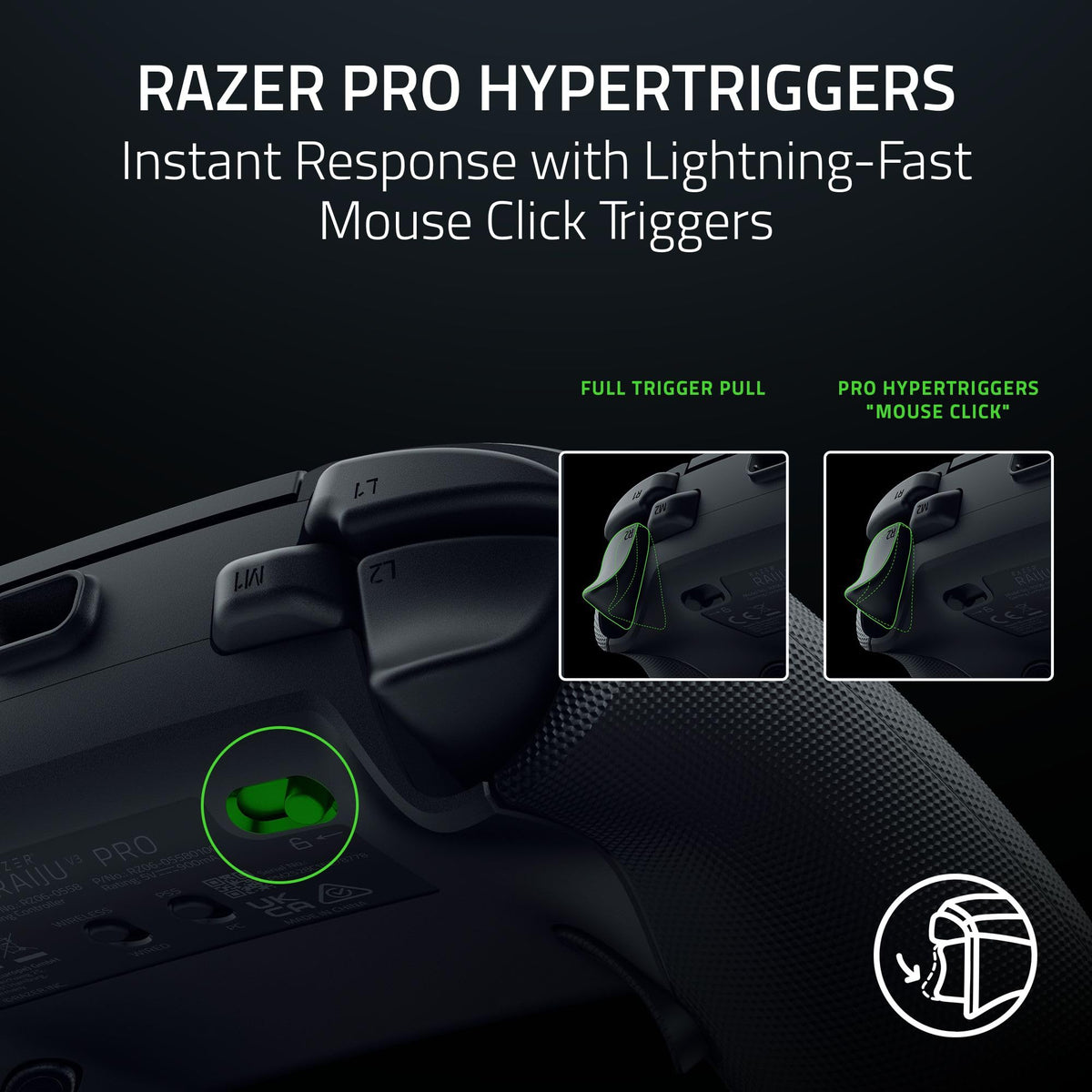 Razer Raiju V3 Pro Wireless Esports Controller, PlayStation 5 & PC, Black