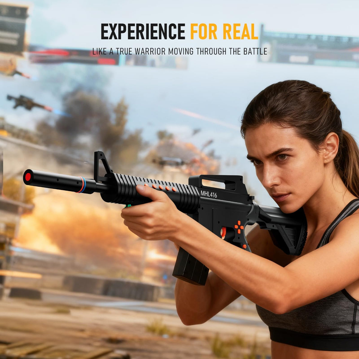 MYKEMETEK Professional FPS Motion Controller Compatible for PS4 - Precision Aiming, Immersive Gunfight Experience, Authentic Feedback, 10-Hr Runtime, 2.4 GHz Wireless, Supports ALL FPS Games like Call of Duty and Battlefield