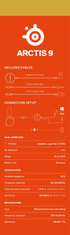Arctis 9 Wireless Wireless Gaming Headset for PC