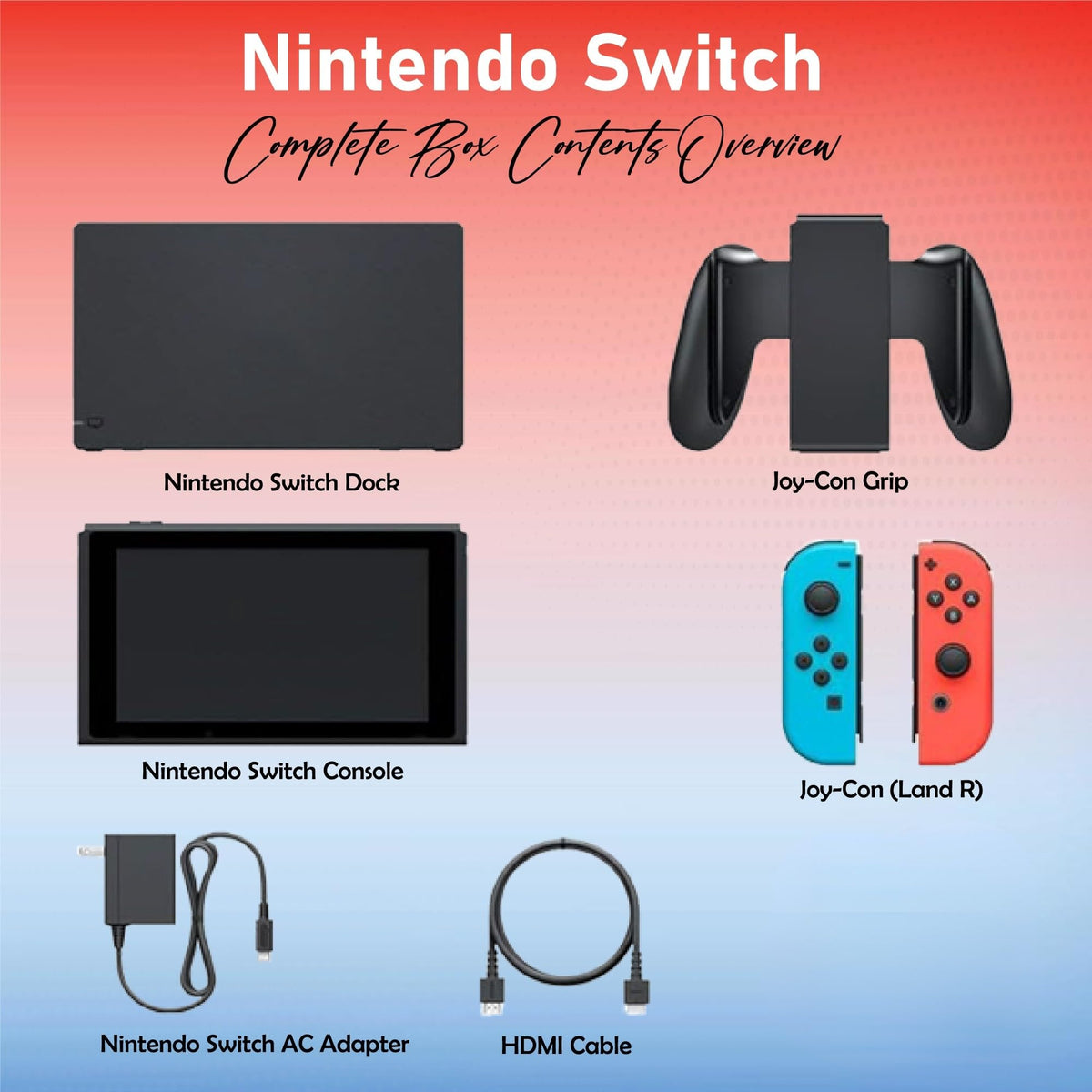 Nintendo Switch with Neon Blue and Neon Red Joy‑Con V2 (Red & Blue Switch)