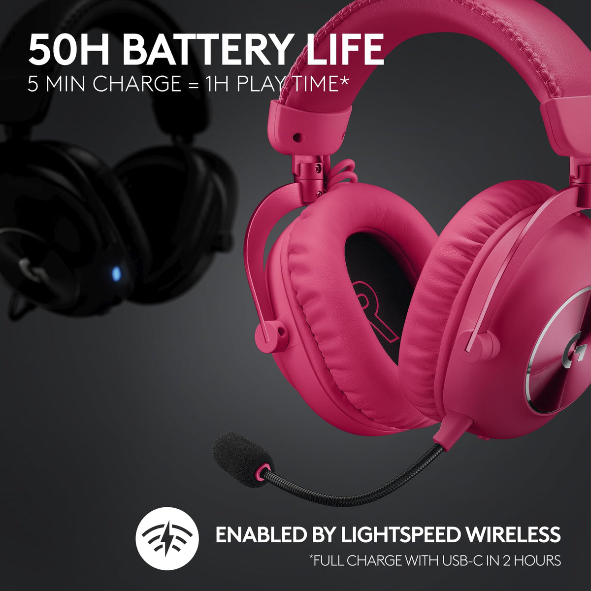 Logitech G PRO X 2 Lightspeed Wireless Gaming Headset - Magenta