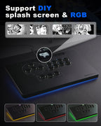 Leverless Controller Arcade Stick: Arcade Stick X Series with Ambient RGB & Tournament Lock Switch, Low Profile X1 with Wind Engine Switches ,Leverless Controller for Switch, PC,PS4