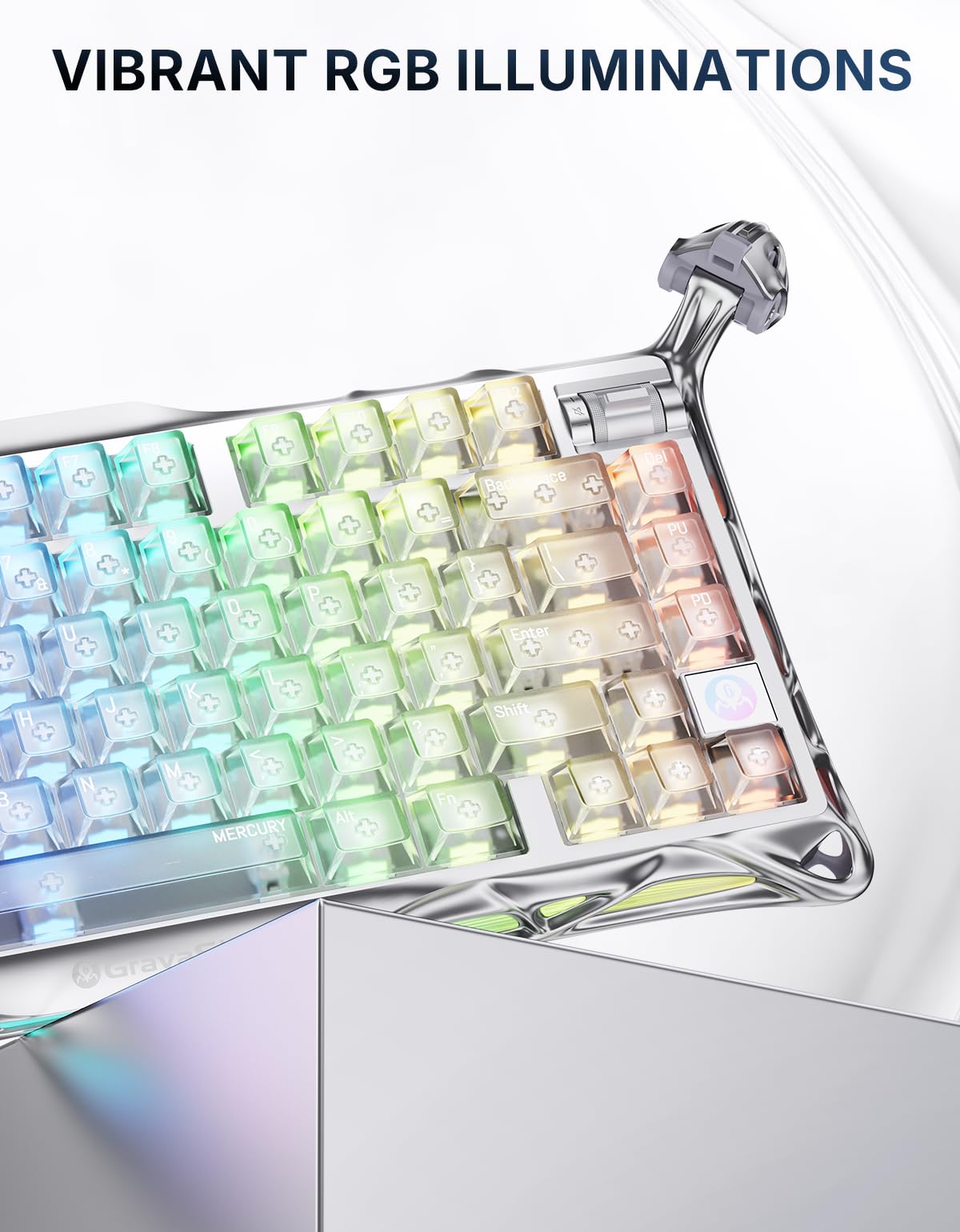 GravaStar Mercury K1 Pro 75% Wireless Mechanical Gaming Keyboard, Hot-Swap