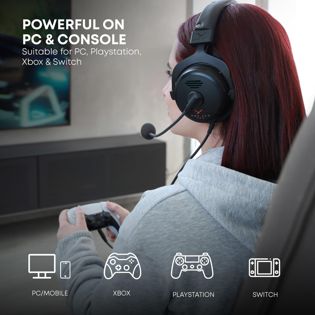 beyerdynamic MMX 330 Pro Wired Open-Back Gaming Headset, Condenser Mic