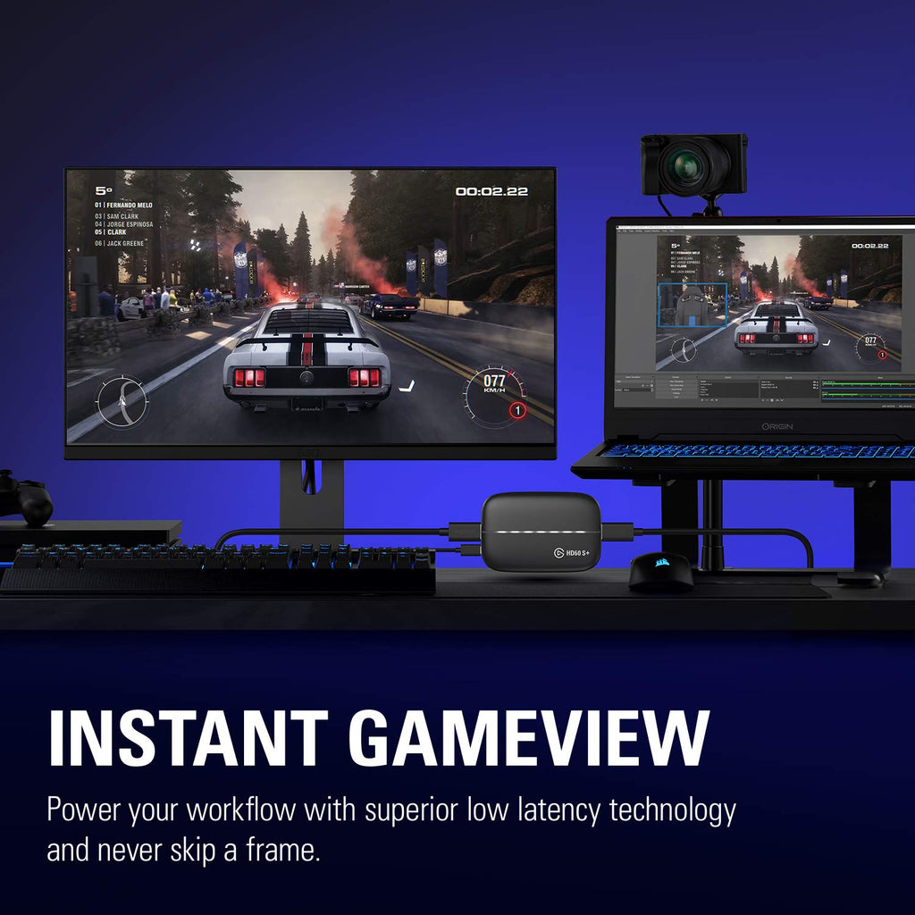 Elgato HD60 S+, External Capture Card, Stream and Record in 1080p60 HDR10 or 4K60 HDR10 with ultra-low latency on PS5, PS4/Pro, Xbox Series X/S, Xbox One X/S, in OBS and more, works with PC and Mac