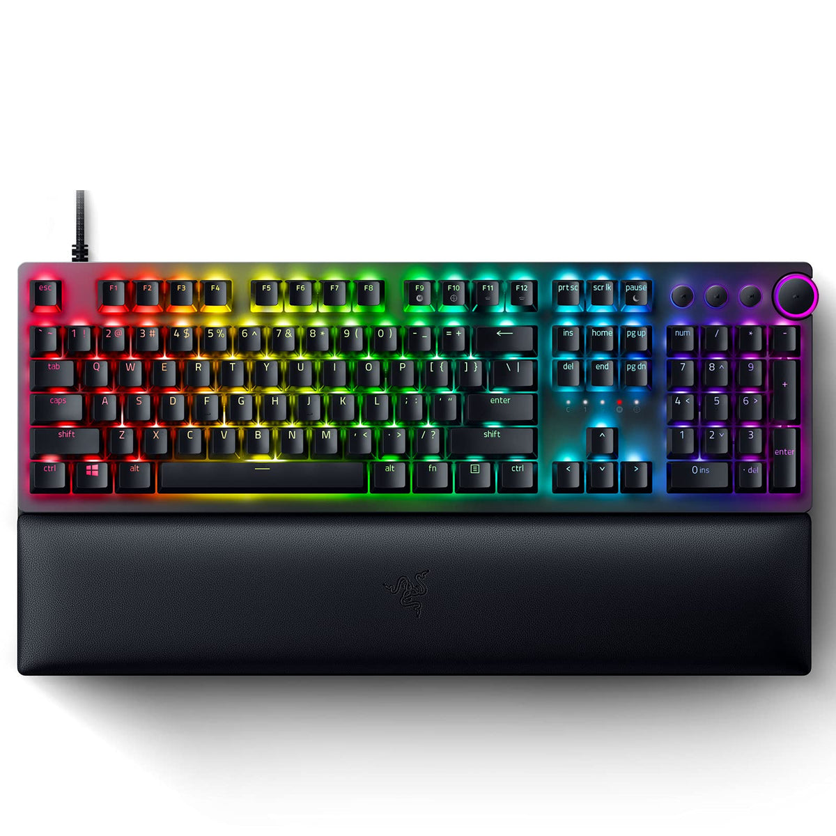 Razer Huntsman V2 Optical Gaming Keyboard: Fastest Linear Optical Switches w/Quick Keystrokes & 8000Hz Polling Rate - Doubleshot PBT Keycaps - Dedicated Media Keys & Dial - PUBG: Battleground Edition