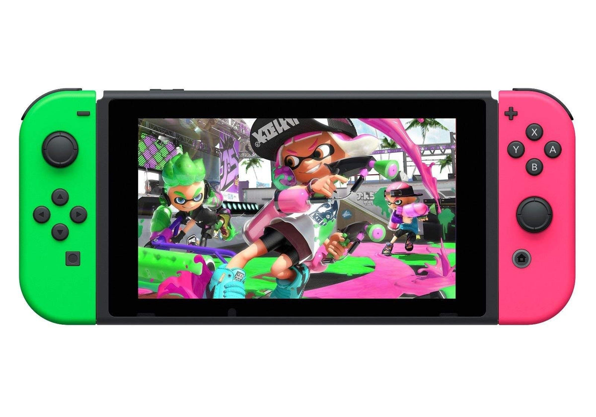 Nintendo Switch Hardware with Splatoon 2 + Neon Green/Neon Pink Joy-Cons (Nintendo Switch) (Renewed)