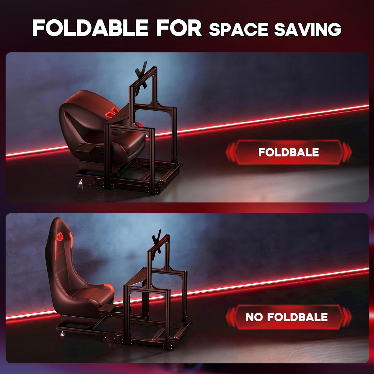 RACGTING 3060 Aluminum Profile Racing Simulator Cockpit with Monitor Mount
