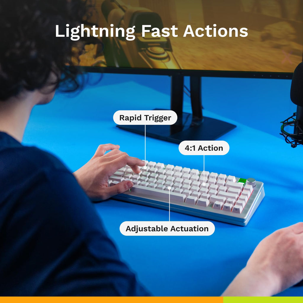 GLORIOUS Gaming - GMMK 3 HE Rapid Trigger Keyboard, Hall Effect, 8K Polling Rate, MX Mechanical & Magnetic Switches, Hotswappable 100% Keyboard, Modular Gasket System, Doubleshot PBT keycaps (Black)