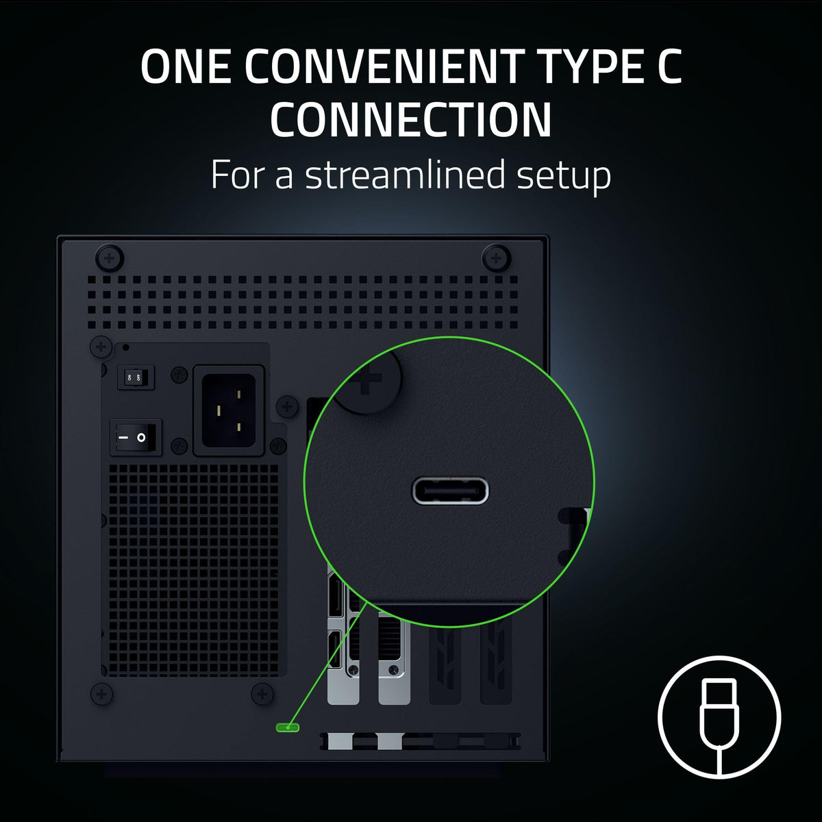 Razer Core X V2 External Graphics Enclosure (eGPU): Compatible with Windows 11 Thunderbolt 4/5 and USB 4 Laptops & Devices - 4 Slot Wide NVIDIA/AMD Graphics Cards PCIe 4.0 Support - 140W PD via USB C
