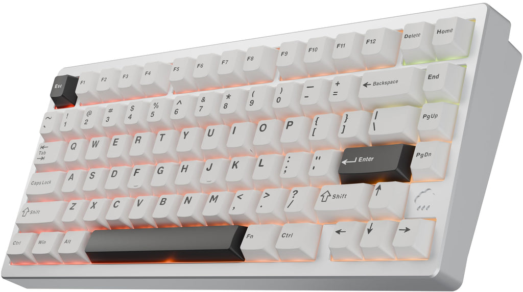 KEEBMONKEY WOBKEY Rainy 75 CNC Aluminum HMX/JWK/Cocoa Switches Triple-Mode Connectivity Mechanical Keyboard with Superior Acoustics, RGB/FR4/Silver SUS304/7000mAh/Cocoa Switch (Pro - Black)