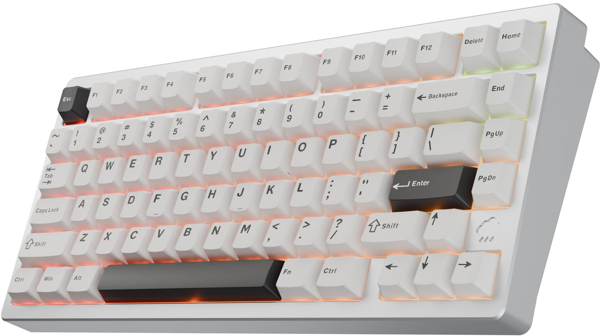 KEEBMONKEY WOBKEY Rainy 75 CNC Aluminum HMX/JWK/Cocoa Switches Triple-Mode Connectivity Mechanical Keyboard with Superior Acoustics, RGB/FR4/Silver SUS304/7000mAh/Cocoa Switch (Pro - Black)