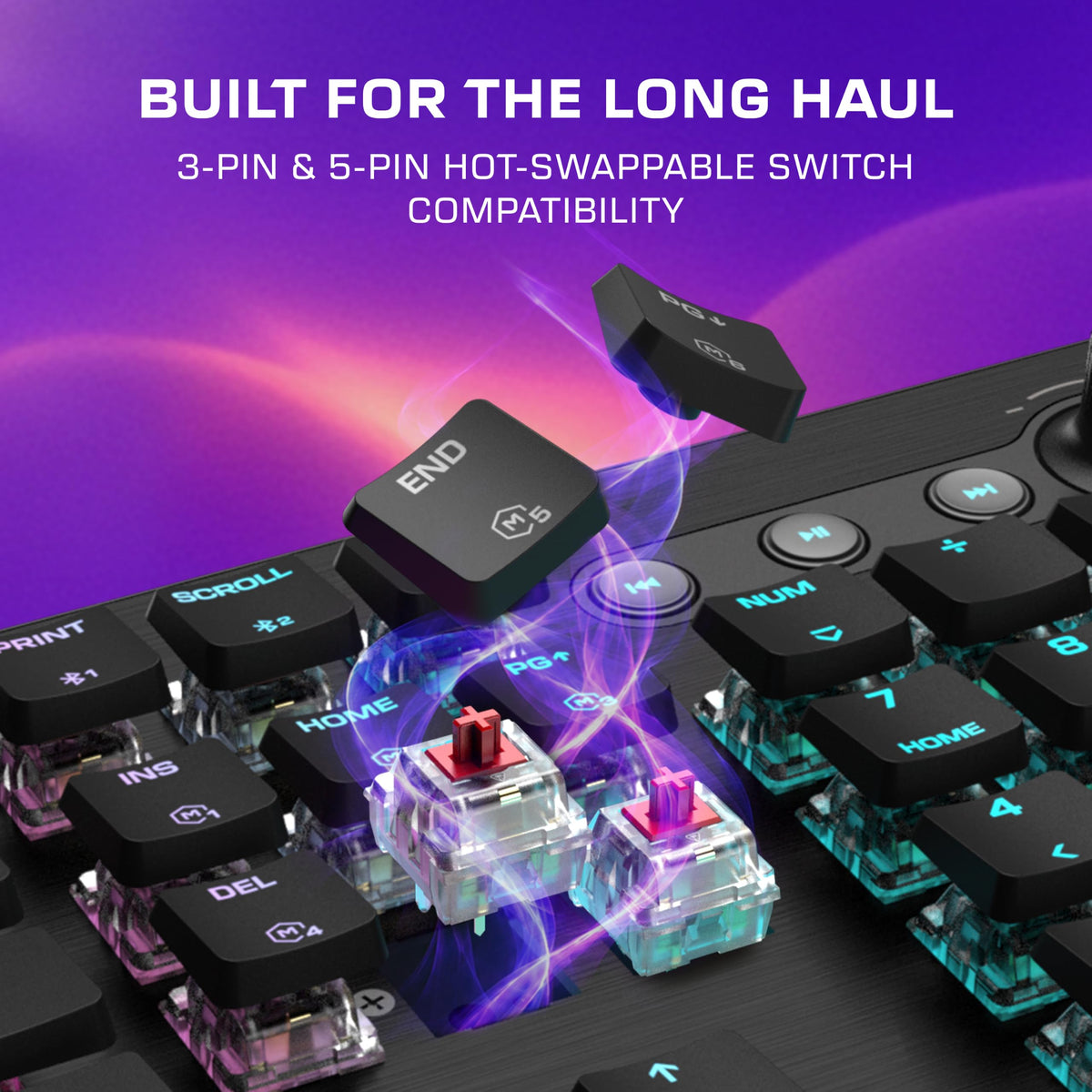 Turtle Beach Vulcan II XP Air Wireless Full-Size Mechanical RGB Gaming Keyboard - 2.4GHz Wireless, Bluetooth, AirTrack Gesture Sensor, Hot-Swappable Linear Switches, 2,000-Hour Battery - Black