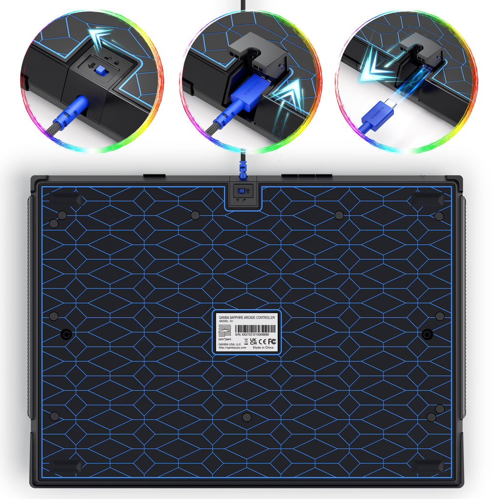 Qanba Sapphire S1 Leverless Controller,Officially Licensed Sony PlayStation 5 Controller, Leverless Arcade Stick Fight Stick,Tournament Grade Detachable Joystick,Precise Arcade Controls for PS5 PS4 PC